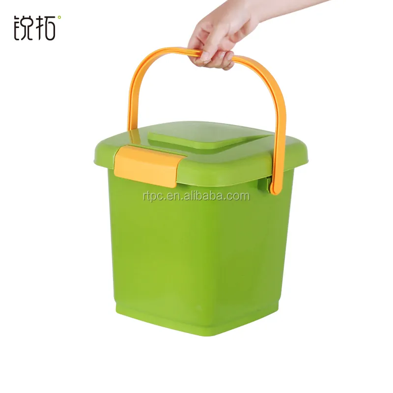 8L Draagbare Plastic Rechthoekige Compost Bin