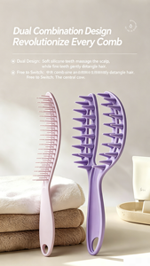 Two in One Long Handle Hair Washing Brush Dual-Use Scalp Meridian Massage Comb Dry for Wet Hair <b>Tool</b> for Home Use Shampoo Brush - Product Image 4