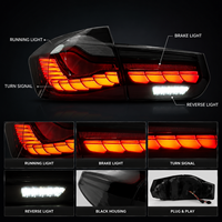 Conjunto de Luces Traseras LED Escama de Dragón para Serie 3 F30 F35 2013-2018, Luz Trasera con Intermitentes Secuenciales Dinámicos, Rojo, Piezas de Actualización Nuevas
