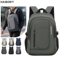 Sac à dos décontracté HAIBOWY avec logo personnalisé, grande capacité, imperméable, pour étudiants, école, voyages quotidiens, ordinateur portable