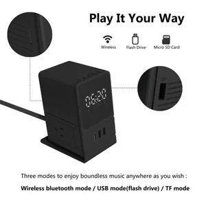 Multifunktion schalter Steckdose Bluetooth Audio Wecker Timer 2AC Steckdosen und 3USB Anschlüsse USA Travel Small Power Strip