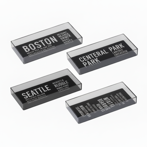 Scatola di immagazzinaggio inglese trasparente con vassoio di penna per l'organizzazione di articoli di carta e Media - Product Image 1