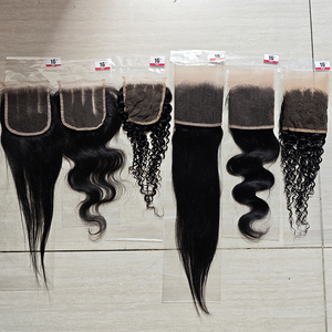 โปรโมชั่น 6$ Letsfly 9A 4x4Lace Closure & 13x4 Lace Frontal Hair Extensions 10-22 นิ้ว สีธรรมชาติ 10 ชิ้น ขายส่งจากโรงงาน - Product Image 1