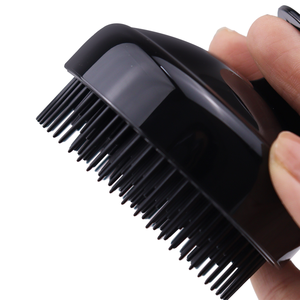 Brosse de cuir chevelu personnalisée bleu noir rose humide sec en silicone masseur de cuir chevelu shampooing brosse à <span class=keywords><strong>cheveux</strong></span> - Product Image 2