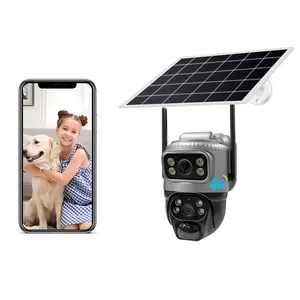 4G V380PRO Solar Camera Outdoor SIM Card Solar Closed Circuit TV PTZ Camera 2K Wireless Solar Security