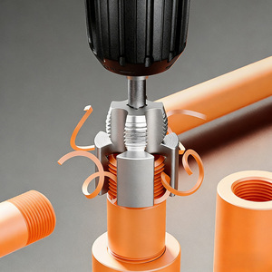 Ouvre-tuyau universel détachable pour <span class=keywords><strong>perceuse</strong></span> à main, pour le filetage des tuyaux PPR et PPE, avec kit de fabrication de filetages pour trous intérieurs et extérieurs - Product Image 3