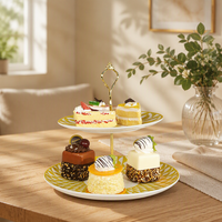 Assiette de table en porcelaine fine, motif géométrique jaune, 10 et 8 pouces, pour le thé de l'après-midi à la maison, cadeau et décoration