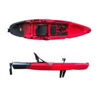 Vente d'usine Portable Drop Shipping Foot Pedal Drive Kayak Boat PE Material Canoe Used Blue Ocean