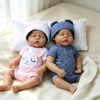 Reborn-Babypuppe, 18 Zoll, dunkle Haut, geschlossene Augen, eingewurzeltes Haar, weiches Vinyl, offener Mund, waschbar, Begleitpuppe, Komfortgeschenk
