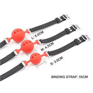 Tapón de <span class=keywords><strong>boca</strong></span> de silicona de seguridad Tamaño ajustable Bola de pareja sexual para Gag Bondage - Product Image 2
