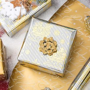 Christmas Wrapping Paper Reversible Silver Gold Sled Design 17 In X 32.8 Ft Roll Gift Craft Use - Product Image 3