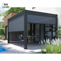 Gumei Pergola moderne Balcon Piscine Bâtiment de jardin Toit à persiennes motorisé Pergola motorisée Bioclimatique Aluminium