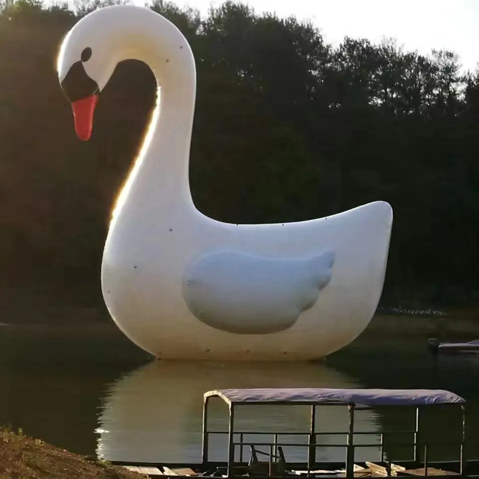 Modelo ganso inflável hermético branco gigante para decoração agrícola engraçado cartoon animal publicidade Cisne inflável