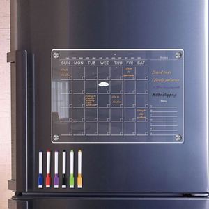 Siyj734 Customized/Able Logo <b>Acrylic</b> Calendar Custom Reusable Magnetic Dry Erase With Memo <b>Board</b> for Fridge - Product Image 2