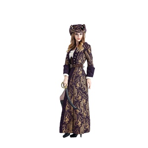 Costume d'Halloween Costume de Capitaine de <span class=keywords><strong>Pirate</strong></span> Femme Costume de <span class=keywords><strong>Pirate</strong></span> Cosplay Rétro Costume de <span class=keywords><strong>Robe</strong></span> Adulte - Product Image 3