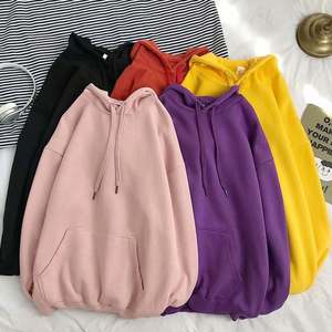Vente en gros Pull à glissière d'automne, sweat à capuche, couleur unie, lanterne, manches longues, sweat-shirts amples pour femmes/ - Product Image 2