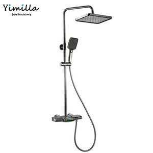 Design de luxe salle de bain gramographe <span class=keywords><strong>musique</strong></span> pluie pommeau de douche mélangeur grande pluie gris bain et douche - Product Image 5