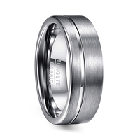 Blauer und schwarzer Wolfram karbid ring Schwarz gebürsteter Blank Center Herren ring Modeschmuck