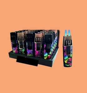 Briquet à double torche rechargeable à gaz multifonctionnel coupe-vent à la mode pour un usage quotidien Barbecues de camping en plein air - Product Image 2