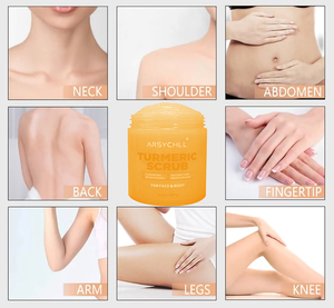 Exfoliante natural nutritivo hidratante de alta calidad, exfoliante corporal para pies de cúrcuma, exfoliante de sal y piel de soufflé corporal y facial - Product Image 6