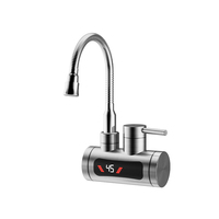 Robinet mélangeur d'eau chaude/froide instantanée électrique moderne Fapully en acier inoxydable 304, robinet électrique instantané mural