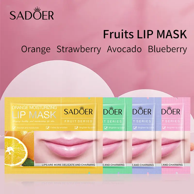 SADOER orange moisturizing lip mask hydrating brightening lip color lightening lines and improving dark spots lip mask