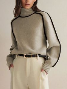 Custom Design <strong>Oversized</strong> Thick Stitched Knit Turtleneck Pullover Sweater <strong>for</strong> <strong>Women</strong> - Product Image 3