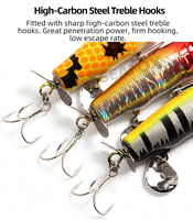 Leurre de pêche artificiel Popper 75mm 13.5g en ABS rigide imprimé, nageur avec paillettes, pour eaux peu profondes, pour la pêche au bar en lac et en rivière, yeux 3D