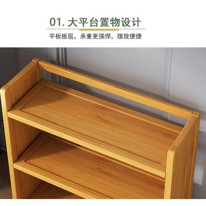Desktop storage shelf, multi-tiered wooden cabinet, simple small bookshelf, tiered office desk storage rack, popular online - Product Image 2