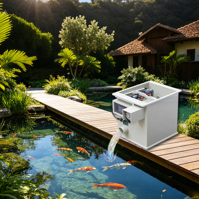 Qlozone Aquarium Fish tank Drum Filter Small Automatic Backwash Koi Pond Filter Hot Sale Mini Rotary Drum Filter 5m3/h 110-220v