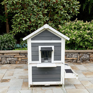 SHUNDA Pet House Pet kafesleri, taşıyıcılar ve evler baskı karton ambalaj ahşap SDCH015 özel kapalı ahşap kedi evi sürdürülebilir - Product Image 2