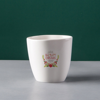 Quantité minimale de commande bas Logo personnalisé imprimé céramique porcelaine fête de noël vaisselle ensemble 1 pièce irrégularité gâteau bols Kit jetable cadeau