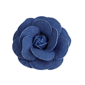 Denim Camellia <b>Flower</b> 7.5cm Handmade Fabric Decoration For Hair Clothing Accessories Eco Friendly - Product Image 5