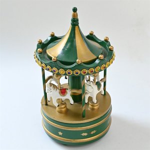 Caixa de Música Grande de Madeira com Carrossel, Criativa, com Bailarina, Presentes de Casamento e Aniversário, Padrão de Coração, Mecanismo de Corda, Importado - Product Image 4
