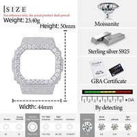 Vente en gros et dropshipping TOP ICY HHMWP006 Boîtier de montre en laiton DW5600BBR Écologique Lunette Bling en Moissanite VVS D Passe le testeur de diamant