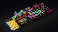 Parc de trampolines intérieur commercial personnalisé avec parcours Ninja pour parcs d'attractions