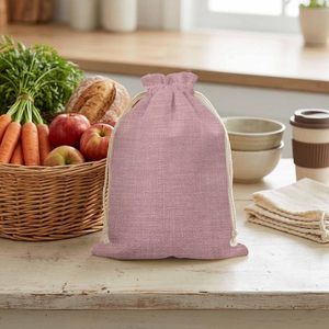 Sac à cordon en toile de coton biologique durable et écologique avec logo personnalisé imprimé, pochette à bijoux pour cadeaux promotionnels - Product Image 2