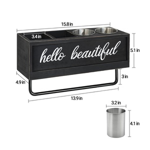 <span class=keywords><strong>Support</strong></span> de <span class=keywords><strong>sèche</strong></span>-cheveux rustique mural avec porte-serviettes boîte de rangement en bois <span class=keywords><strong>support</strong></span> de <span class=keywords><strong>sèche</strong></span>-cheveux en bois moderne avec porte-serviettes - Product Image 2