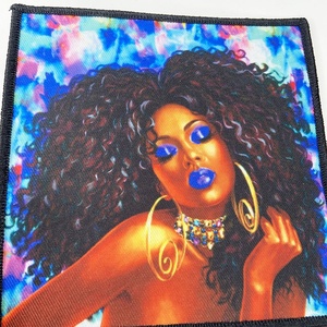 Groothandel <span class=keywords><strong>5</strong></span> Inch Geborduurde Patches Voor Kleding Op Maat Ijzer Op Kleurstof Sublimatie Afdrukken Logo <span class=keywords><strong>Patch</strong></span> Zwart Meisje Schoonheid <span class=keywords><strong>Patch</strong></span> - Product Image 4