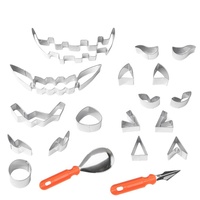 19-delige Halloween pompoen snijset van roestvrij staal, Jack O'Lantern snijset met opbergtas