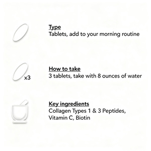 Marque privée Pilules anti-âge et cheveux pour la peau Comprimés de collagène marin hydrolysé à la vitamine C, acide hyaluronique végétalien - Product Image 5