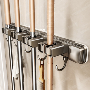 Soporte de pared con ventosa rectangular azul con ganchos para puerta de baño, ahorro de espacio, duradero - Product Image 5