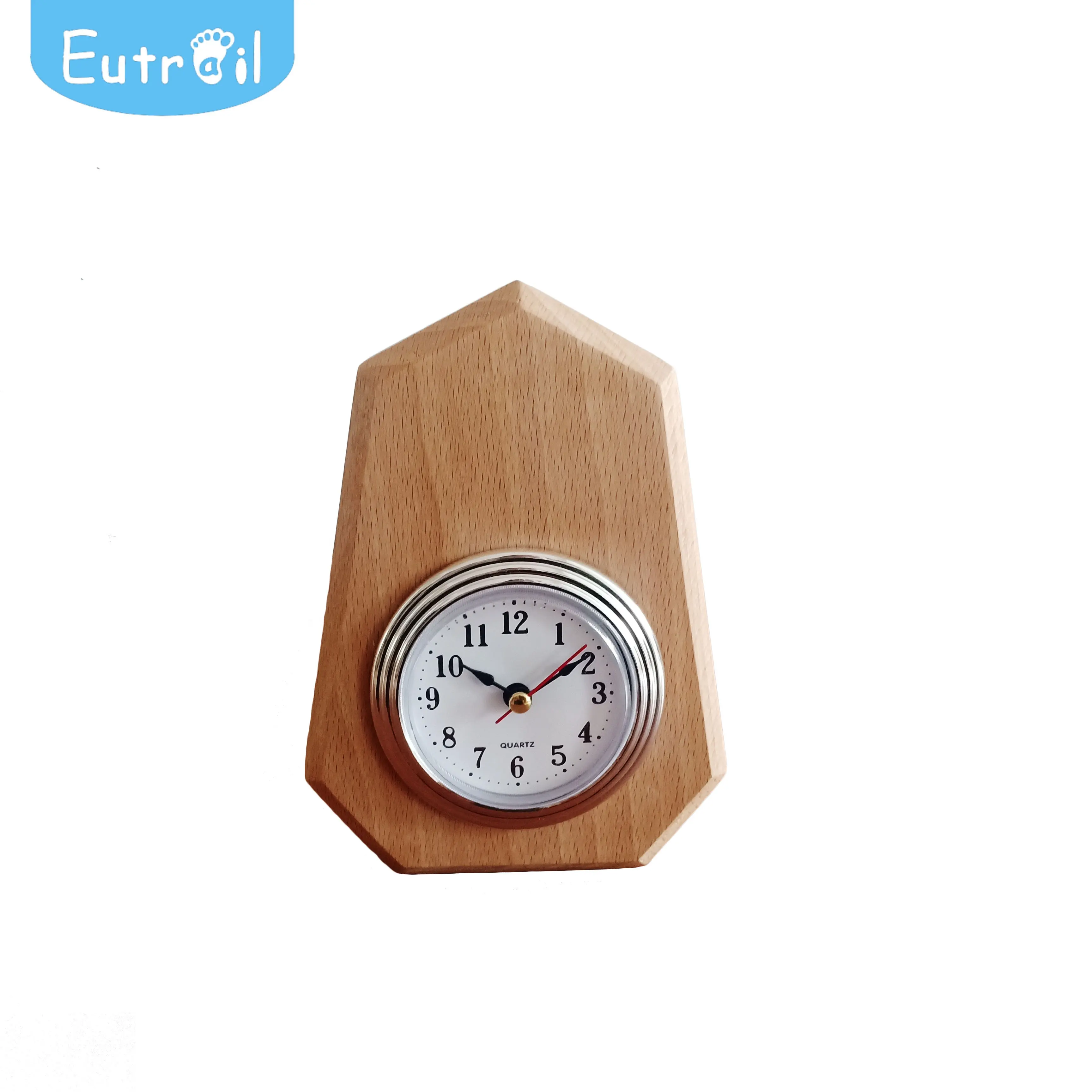Natural Wood Gift Clock Educational Toys Wooden Table Clock