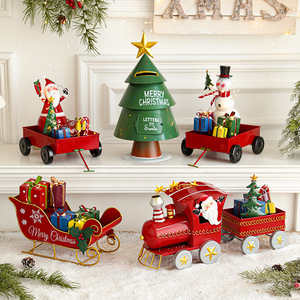 Santa Claus Snowman <b>Christmas</b> Ornament Training <b>Christmas</b> Sleigh Metal <b>Christmas</b> Train Decoration - Product Image 1
