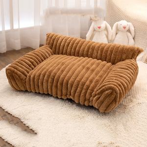 Cama cálida de invierno de lujo para gatos, casa interior suave para mascotas para gatos y perros, cueva de estilo sólido - Product Image 2