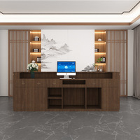 Nouveau bureau de réception en bois de style chinois moderne pour les salons de beauté Centres de santé Restaurants Bureau Sociétés Comptoir de réception