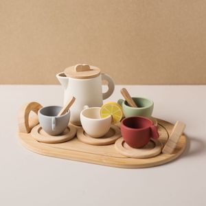 New Arrival Factory Baby Wooden Afternoon Tea Set Dessert Kitchen Toy Early Educational Pretend Play Toys for Kids Boys Girls - Product Image 5