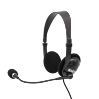 Casque filaire supra-auriculaire ajustable et extensible avec grandes oreillettes souples, suppression du bruit ENC, étanche IPX-7 pour PC/ordinateur portable et jeux