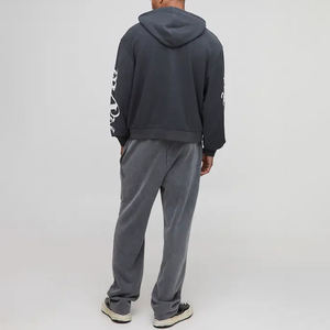 เสื้อฮู้ดแขนยาวสำหรับผู้ชายเสื้อฮู้ดแบบรูดซิปรูดกลับด้านได้ใส่สบายระบายอากาศได้ดีมีไซส์ใหญ่พิเศษ - Product Image 2