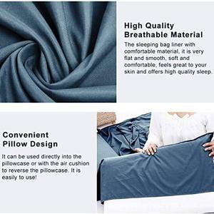 Sac de couchage rectangulaire Woqi bleu marine 930g léger, portable, pour adultes, voyage, camping, respirant, écologique - Product Image 5